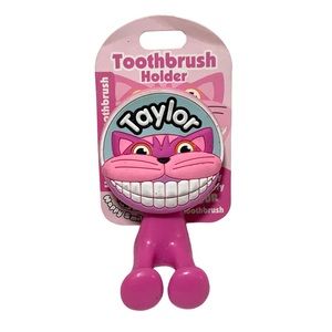 Happy Smiles Personalized Kids Toothbrush Holder Taylor Kitty Cat